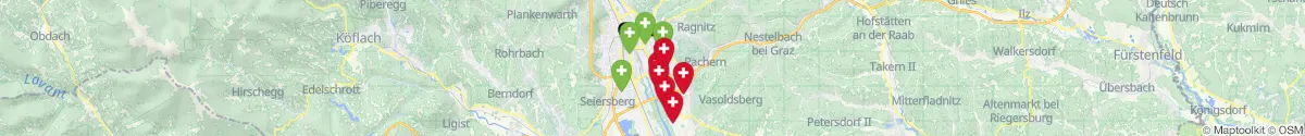 Kartenansicht für Apotheken-Notdienste in der Nähe von Raaba-Grambach (Graz-Umgebung, Steiermark)